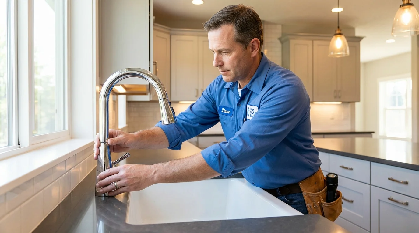 Kitchen faucet installation by Johns Plumbing LLC in Claude
